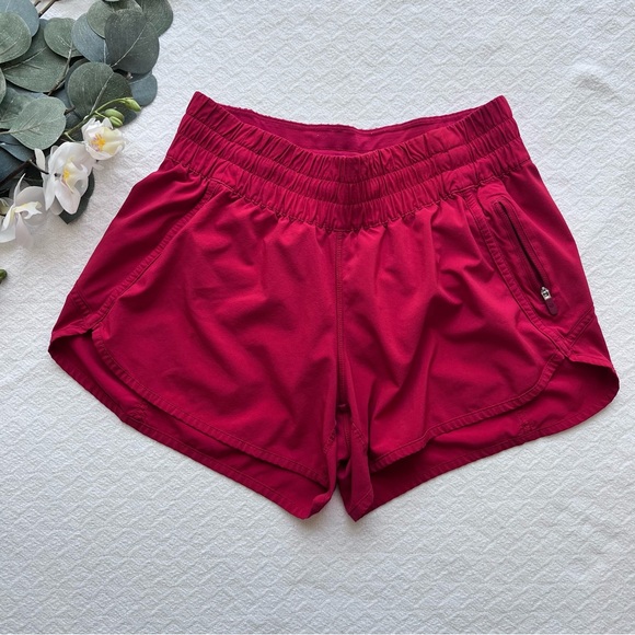 lululemon athletica Shorts Lululemon Hotty Hot Athletic Red Shorts